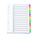 Q-Connect 1-15 Index Multi-punched Reinforced Board Multi-Colour Numbered Tabs A4 White KF01520