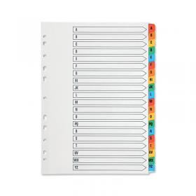 Q-Connect Index A4 Multi-Punched A-Z 20-Part Reinforced KF01523 KF01523