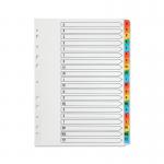 Q-Connect Index A4 Multi-Punched A-Z 20-Part Reinforced KF01523 KF01523