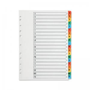 Q-Connect Index A4 Multi-Punched A-Z 20-Part Reinforced KF01523