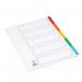 Q-Connect 5-Part Index Multi-punched Reinforced Board Multi-Colour Blank Tabs A4 White KF01525 KF01525