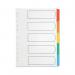 Q-Connect 5-Part Index Multi-punched Reinforced Board Multi-Colour Blank Tabs A4 White KF01525 KF01525