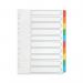 Q-Connect 10-Part Index Multi-punched Reinforced Board Multi-Colour Blank Tabs A4 White KF01526 KF01526