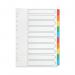 Q-Connect 10-Part Index Multi-punched Reinforced Board Multi-Colour Blank Tabs A4 White KF01526 KF01526