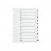 Q-Connect 1-10 Index Multi-Punched Reinforced Board Clear Tab A4 White KF01528 KF01528