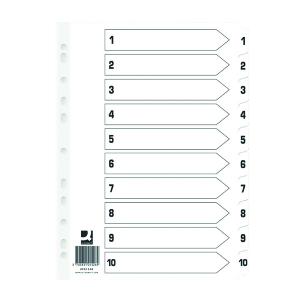 Q-Connect Index 1-10 Board Reinforced White 25 Pack KF01528Q KF01528Q