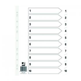 Q-Connect Index 1-10 Board Reinforced White (Pack of 25) KF01528Q KF01528Q