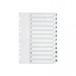 Q-Connect 1-12 Index Multi-Punched Reinforced Board Clear Tab A4 WhiteKF01529 KF01529