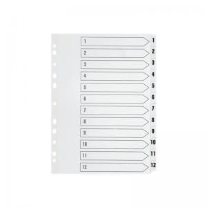 Q-Connect 1-12 Index Multi-Punched Reinforced Board Clear Tab A4