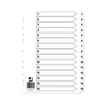 Q-Connect 1-15 Index Multi-Punched Reinforced Board Clear Tab A4 White KF01530 KF01530