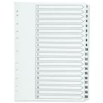Q-Connect 1-20 Index Multi-Punched Reinforced Board Clear Tab A4 White KF01531 KF01531