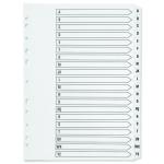 Q-Connect 20-Part A-Z Index Multi-Punched Reinforced Board Clear Tab A4 WhiteKF01532 KF01532