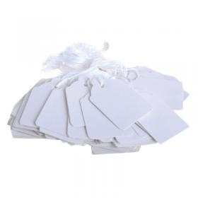 Strung Ticket 48x30mm White (1000 Pack) KF01620 KF01620
