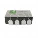 A photo of unbranded tags and tagging guns shows a large pack of white 57x38mm strung tickets. The pack contains 1000 pieces. The labels are neatly arranged and have an unbranded design, with a tagging gun seen on top. They are ready for any labelling or tagging tasks.