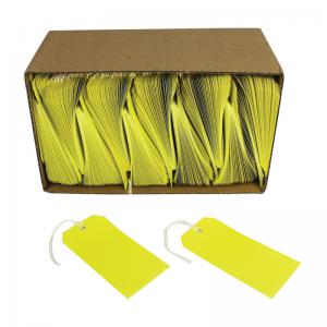 Strung Tags 120x60mm Yellow 1000 Pack KF01626 KF01626