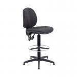 The VOW Draughtsman Chair features a medium back design and fixed footrest, providing support and comfort for long work sessions. Its sleek charcoal color adds a modern touch to any office. The chairs height can be adjusted between 840-970mm, making it suitable for a range of workstations.