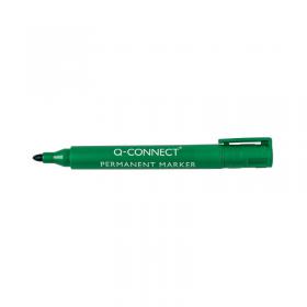 Q-Connect Permanent Marker Pen Bullet Tip Green (Pack of 10) KF01773 KF01773