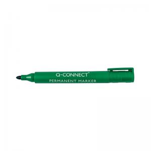 Q-Connect Permanent Marker Pen Bullet Tip Green Pack of 10 KF01773
