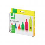 This photo features a pack of 6 Q-Connect highlighter pens. The assorted colors add a vibrant touch to any office or study space. The caps securely snap on to prevent drying out. A convenient and essential tool for highlighting important text.