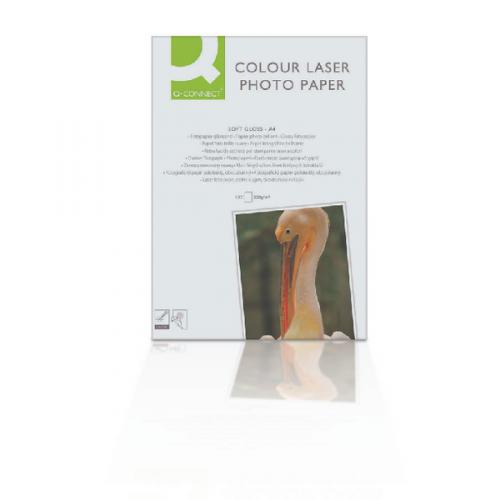 210 gsm KF01935 White Q-Connect A4 Soft Gloss Photo Paper Pack of 100