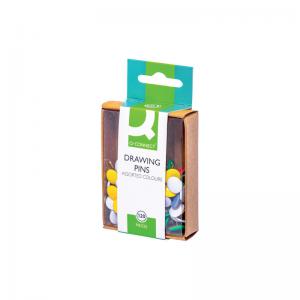 Q-Connect Drawing Pins Coloured Pack of 1200 KF02020Q KF02020Q