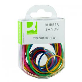 Q-Connect Rubber Bands Assorted Sizes Coloured 15g (Pack of 10) KF02032Q KF02032Q