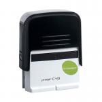 The picture depicts a Q-Connect voucher for a custom self-inking stamp measuring 57x20mm. The stamp is made of durable ink and has the Q-Connect logo engraved on it. It features a sleek design with a comfortable grip for ease of use. The voucher is clearly visible and contains all the necessary information for customization. The background showcases a modern office setting, suggesting the stamps functionality in professional environments.