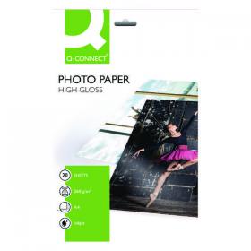 Q-Connect A4 White High Gloss Photo Paper 260gsm (Pack of 20) KF02163 KF02163