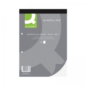 Q-Connect Quadrille Ruled Head Bound Refill Pad 160 Pages A4 10 Pack