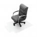 This image shows a durable Q-Connect chair mat made of clear PVC measuring 1219x920x2mm. The underside is studded for a secure grip, providing protection for flooring and ease of movement for chairs.