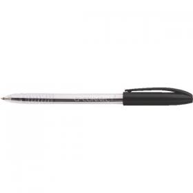 Q-Connect Stick Grip Ballpoint Pen Medium Black (Pack of 20) KF02457 KF02457