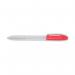 A photo of Q-Connect Ballpoint Pens shows 20 medium red grip stick pens neatly lined up in a transparent pack. Each pen has a smooth writing tip and a comfortable grip for easy use. The bold red color makes these pens stand out for any writing task.