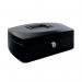 The Q-Connect Cash Box is a sturdy and reliable way to store and organize your cash. It features a sleek black design and measures 12 inches in length. The box is made with durable materials and has a secure lock to keep your money safe. Its compact size makes it perfect for use in small spaces and on the go.