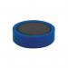 This image shows a pack of 10 round, blue magnets from Q-Connect. Each magnet measures 25mm in diameter. The design is simple and functional, with a smooth finish and strong hold. The bright blue color adds a pop of color to any workspace.