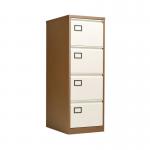 Jemini 4 Drawer Filing Cabinet Lockable 470x622x1321mm Coffee/Cream KF03002 KF03002