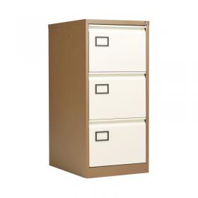 Jemini 3 Drawer Filing Cabinet 470x622x1016mm Coffee/Cream KF03004 KF03004