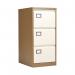 The photo shows a sleek and professional looking VOW steel filing cabinet from Jemini. The cabinet has 3 drawers and measures 470x622x1016mm. The coffee cream color adds a touch of elegance to any office space.