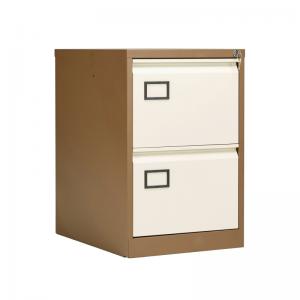 VOW Jemini 2 Drawer Filing Cabinet Lockable 470x622x711mm CoffeeCream