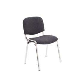 Jemini Ultra Multipurpose Stacking Chair 532x585x805mm Charcoal/Chrome KF03350 KF03350