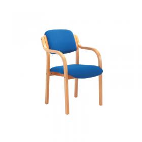 Jemini Wood Frame Chair with Arms 700x700x850mm Blue KF03514 KF03514