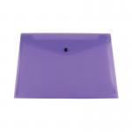 The image shows a pack of 12 purple Q-Connect popper wallets and zip files. The polypropylene document folder is A4 size and features the Q-Connect logo. The folders appear sturdy and well-organized, perfect for storing important documents.