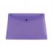 The image shows a pack of 12 purple Q-Connect popper wallets and zip files. The polypropylene document folder is A4 size and features the Q-Connect logo. The folders appear sturdy and well-organized, perfect for storing important documents.