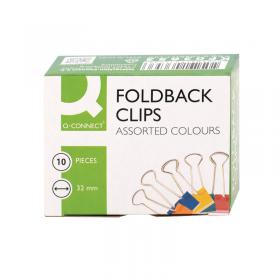 Q-Connect Foldback Clip 32mm Assorted (Pack of 10) KF03653 KF03653