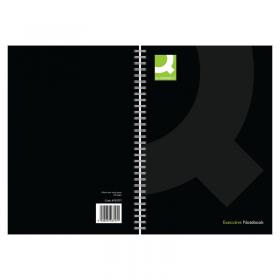 Q-Connect Hardback Wirebound Book A4 Black (Pack of 3) KF03727 KF03727