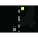 Q-Connect Hardback Wirebound Book A4 Black (Pack of 3) KF03727 KF03727