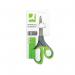 Q-Connect Premium Ergonomic Scissors 210mm Stainless Steel Blades GreenGrey Handle KF03987 KF03987