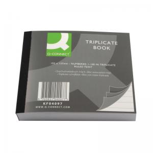 Q-Connect Triplicate Book 4x5 Inches Ruled Feint KF04097 KF04097