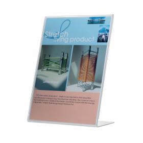 Q-Connect Slanted Sign Holder L-Shape A5 (Side loading made from sturdy plastic) KF04178 KF04178