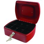 Q-Connect Cash Box 8 Inch Red KF04249 KF04249