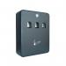 The image shows a sleek and compact, black ash bin by Q-Connect. It has a 2.7 litre capacity and is labeled with the Q-Connect logo. The bin has a sturdy construction and a modern design, making it a practical addition to any workspace or outdoor area.